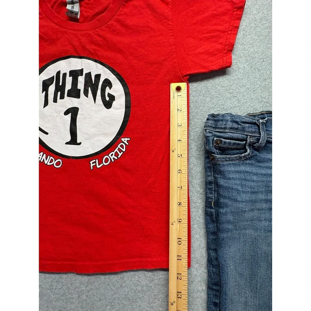 Dr Seuss Thing 1 Shirt Childrens Place Jeans Set Red Blue Boys Size 4T XS - Picture 10 of 16